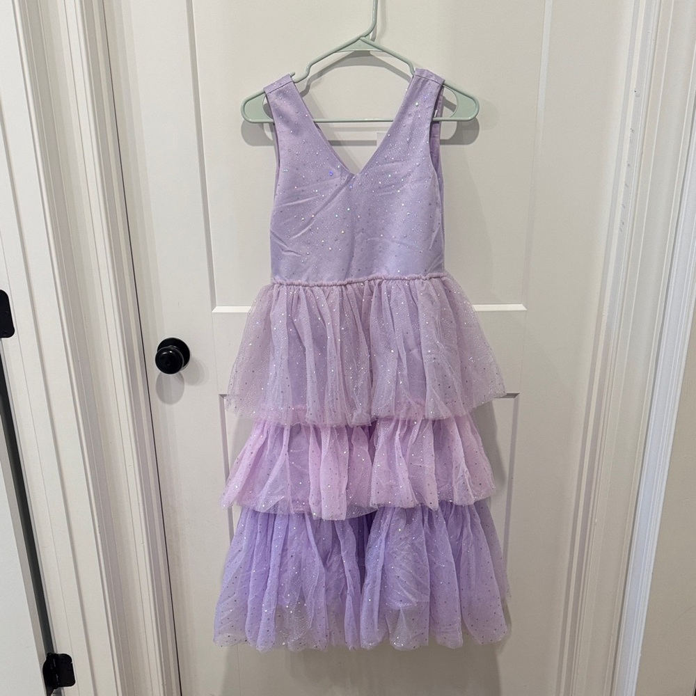 Lola & the Boys Girls Shimmer Tulle Sleeveless Party Dress